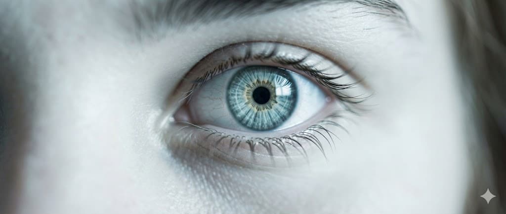 Close-up of a human eye representing ophthalmology expertise