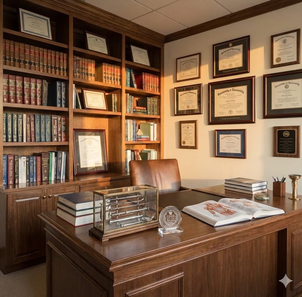 Warm, welcoming, educational office